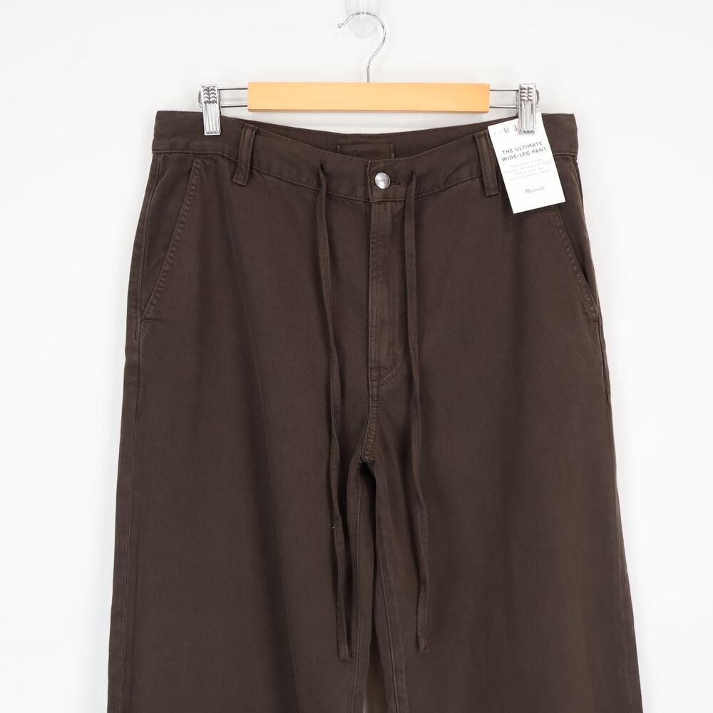 Madewell The Ultimate Wide Leg Pant Airy Denim Dark Brown Size 30 Short NWT - Picture 3 of 9